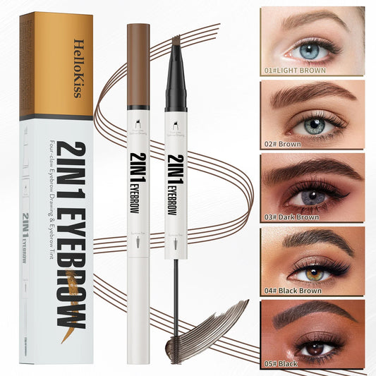 Hello Kiss 4D Microblading Eyebrow Pen – Waterproof Liquid Brow Eyebrow Enhancer Pen Oasis Select
