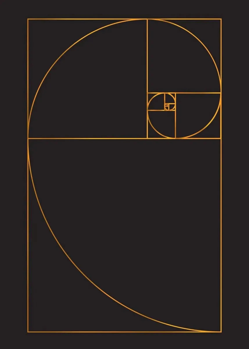 Fibonacci Spiral Golden Ratio Canvas Wall Art | Science Decor