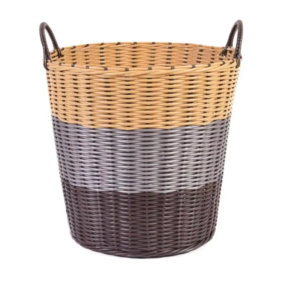 Foldable Rattan-Style Laundry Basket | Wicker Storage Basket