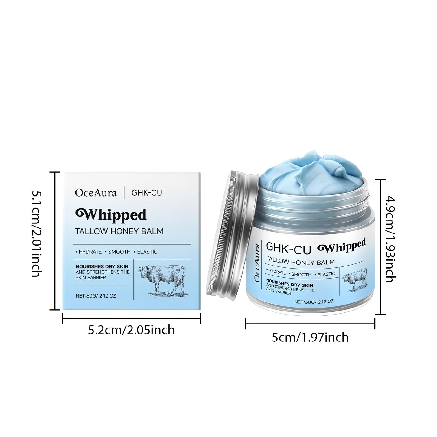 OceAura Tallow Honey Balm 60g | Deep Moisturizing Body Cream