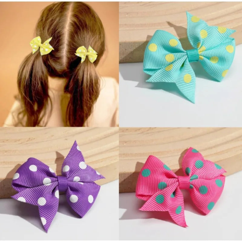 20pcs/set 2.2'' Polka Dot Grosgrain Ribbon Bows Hair Clips for Girls Handmade Bowknot Hairpin Barrettes Kids Hair Accessories Peaceful Pleasures Health and Wellness