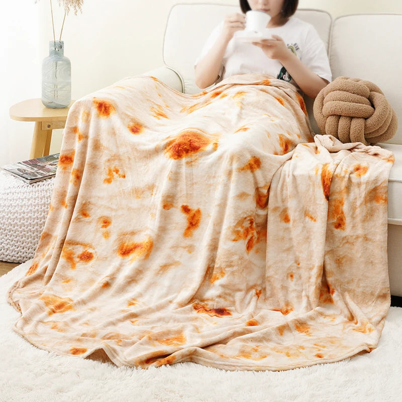 Battilo Tortilla Blanket – Funny Round Flannel Throw Blanket