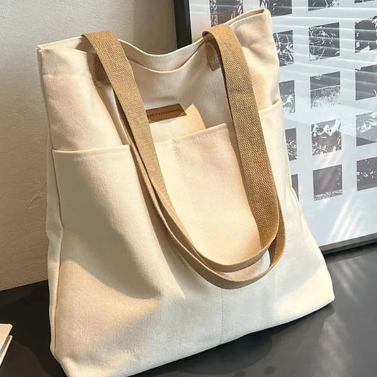Women's Large Canvas Tote Bag – Casual Commuter Shoulder Bag Canvas Tote Bag Peaceful Pleasures Health and Wellness