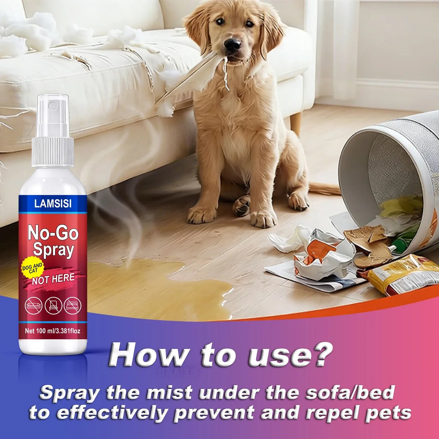 No-Go Spray for Dogs & Cats – 100ml Natural Pet Deterrent