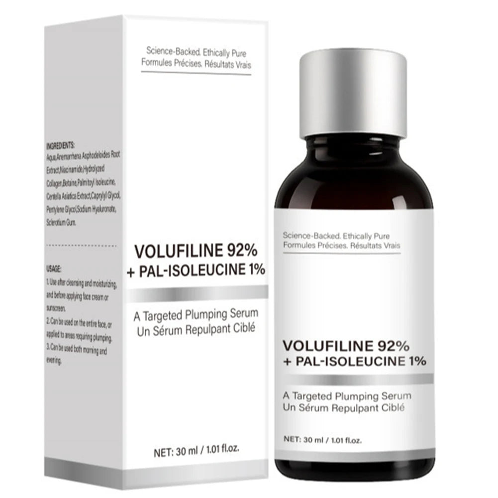 Velofeilin 92%+ Pal-Isoleucine 1% Essence Plumping Anhydrous Serum Facial Skincare Potent Face Serum Concentrated Essence Peaceful Pleasures Health and Wellness 1pcs