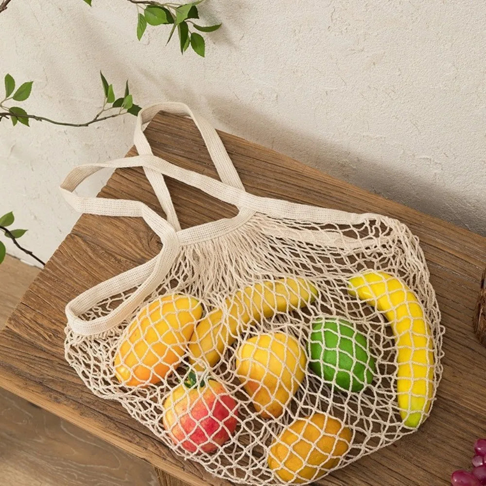 Reusable Cotton Mesh Grocery Bag – Produce & Fruit Storage