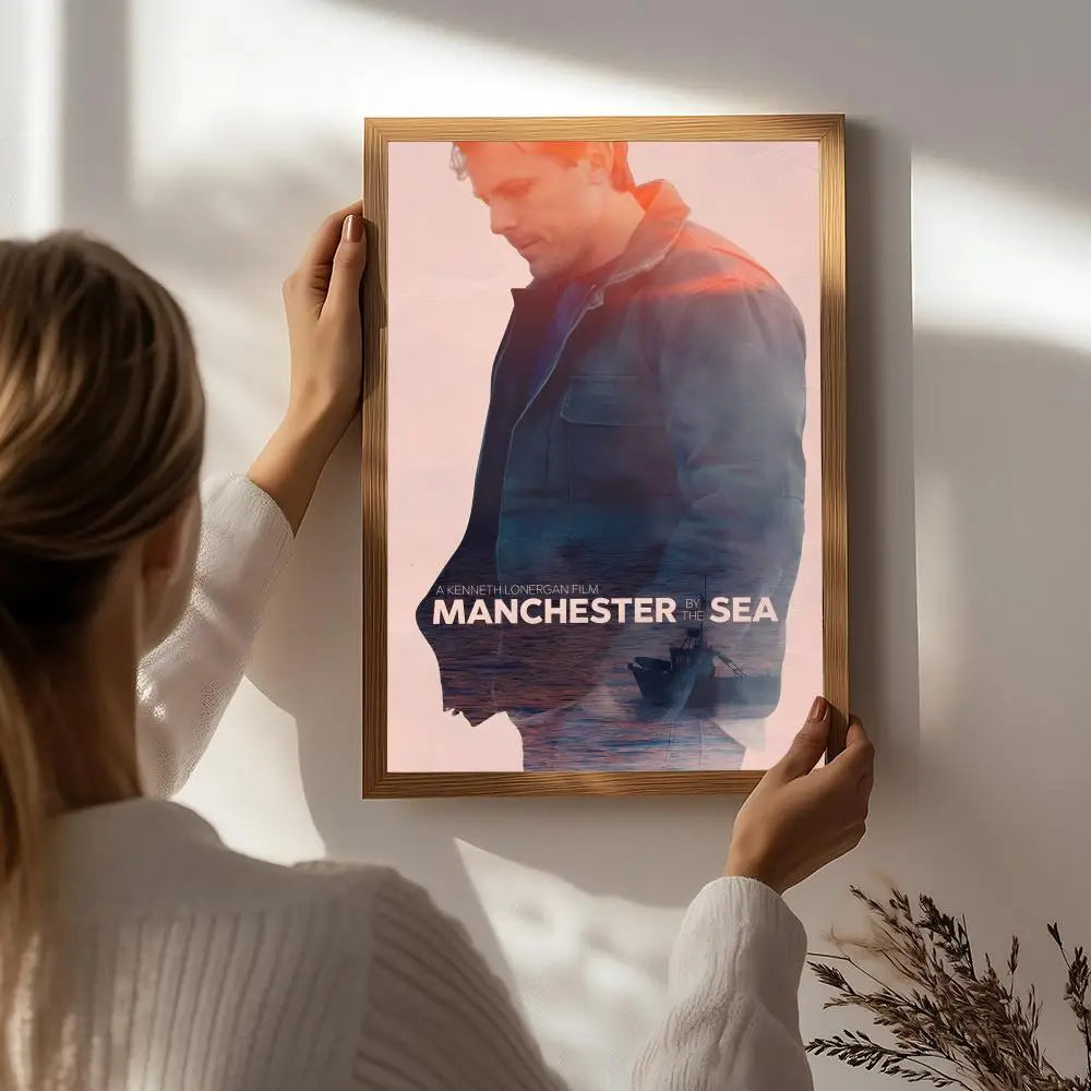 Movie M-Manchester by the Sea Poster HD Self Adhesive Waterproof Wall Art Ideal for Home Office Dorm Bedroom Great Gift Peaceful Pleasures Health and Wellness White8 15X20cmNoframe