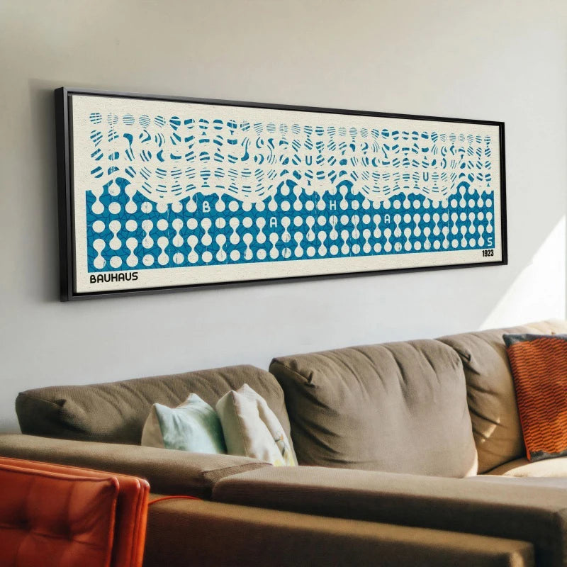 Unframed, Modern Bauhaus Shapes Canvas Poster Art Print, Abstract Geometric Bauhaus Art, No Framed Wall Decor Art Blue Design Peaceful Pleasures Health and Wellness ZLH4186 80x240cm No Frame
