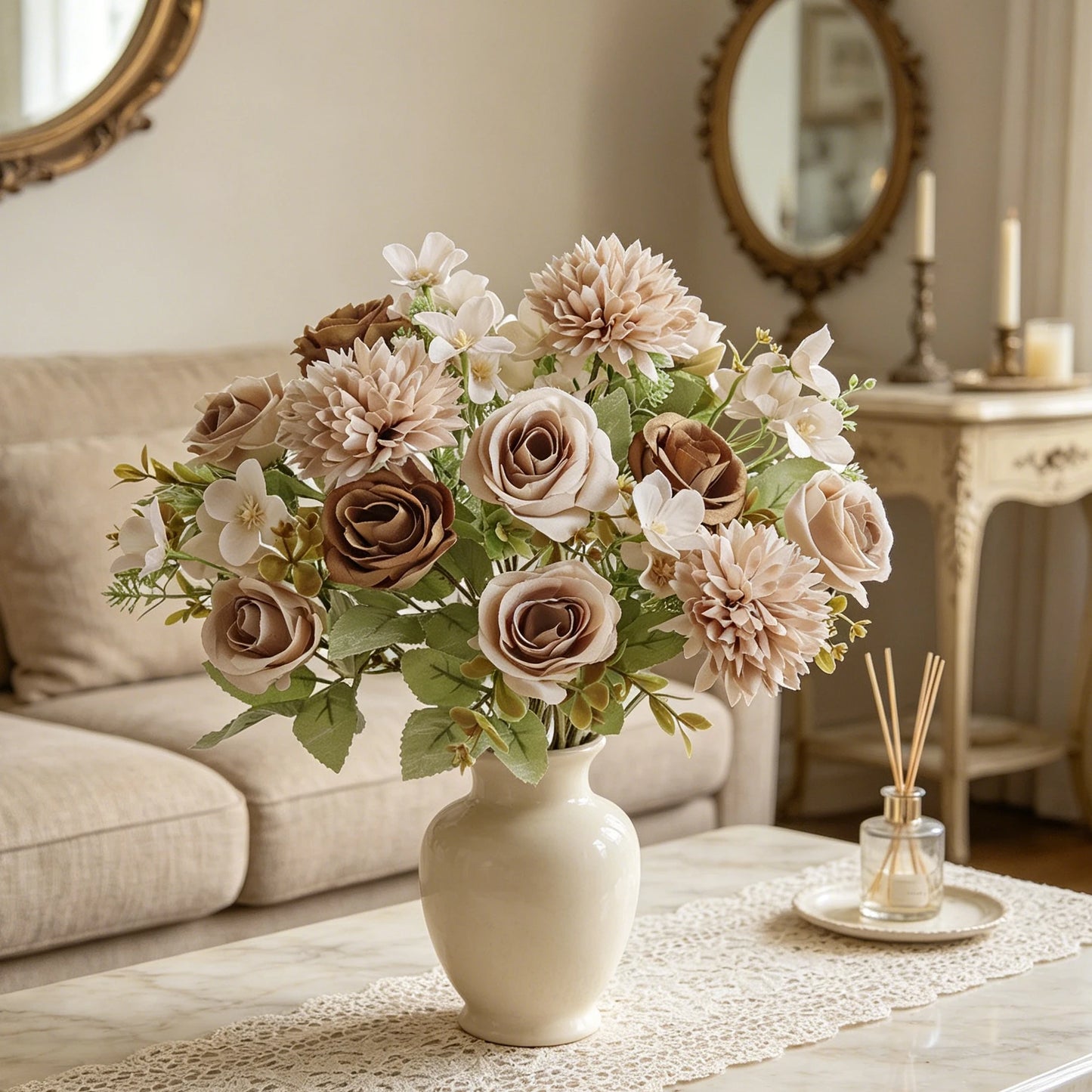 Artificial Silk Rose Bouquet for Wedding & Home Decor