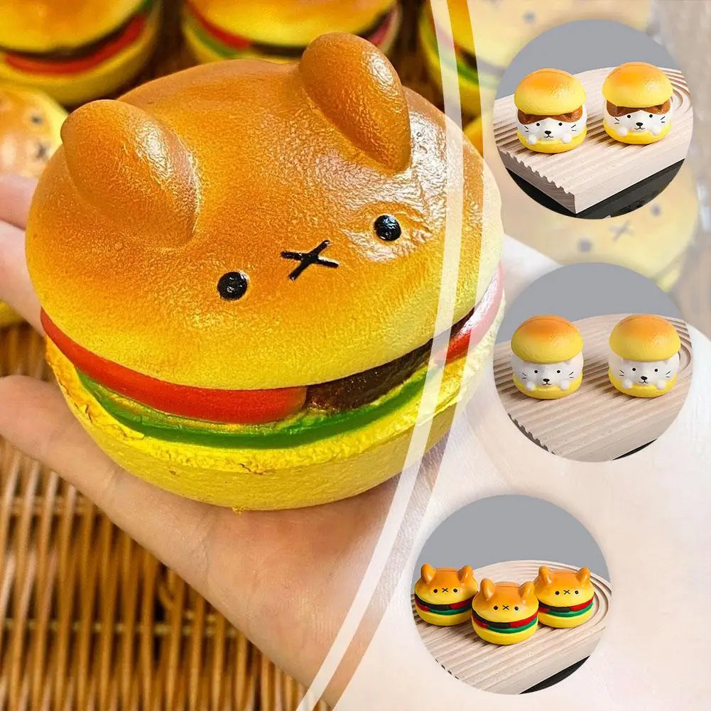 Simulation Bread Toast Squishy Toys, Cute Slow Rising PU Food Play Squeeze Toys, Stress Relief Fidget Toys for Kids Adults Peaceful Pleasures Health and Wellness