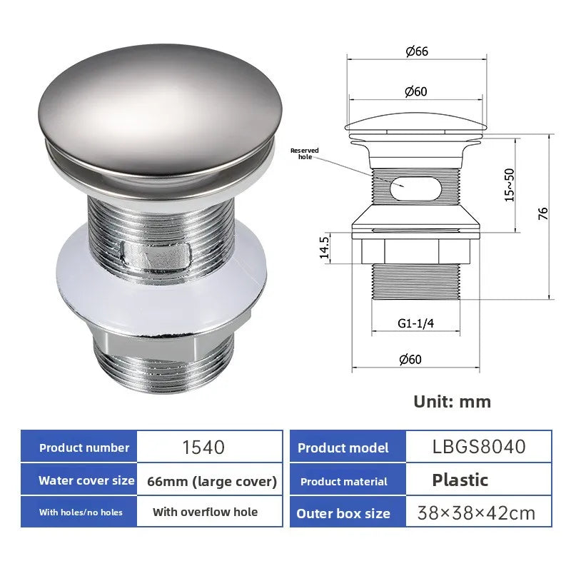 Pop Up Drain Stopper – Black, Chrome & Bronze Basin Drain