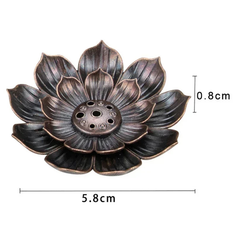 Lotus Alloy Incense Burner Stick Holder Plate | Buddhism Censer