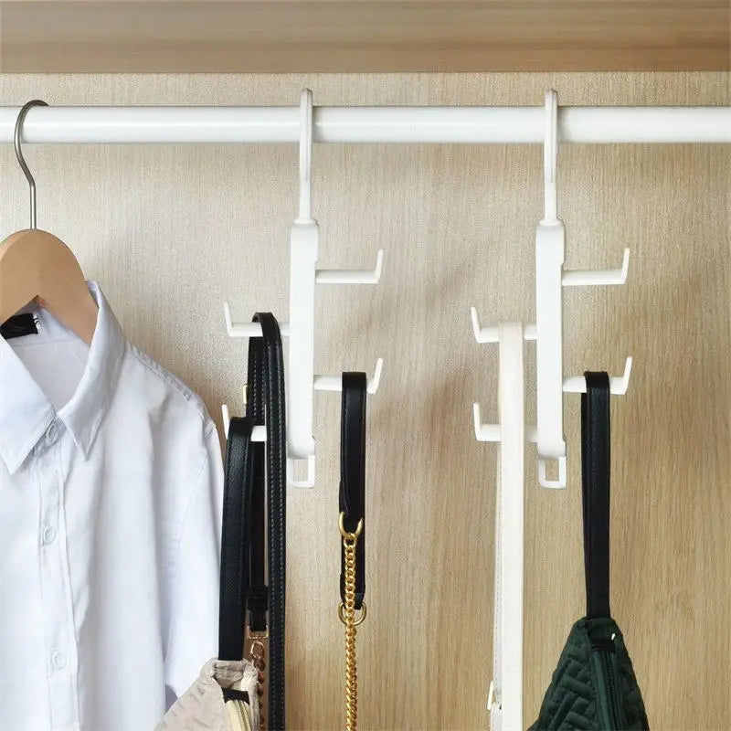 2/1Pcs Purse Hanger Closet Organizer Hooks Multi-purpose Clothes Scarf Bag Hat Hanging Rack Space Saving Wardrobe Storage Hanger Peaceful Pleasures Health and Wellness