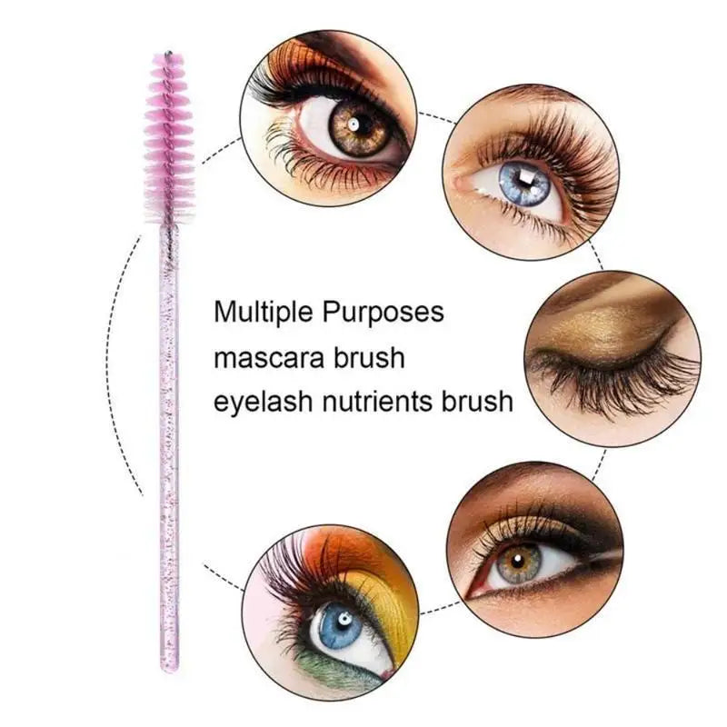 20-Pack Crystal Mascara Wands & Eyelash Brush Applicators