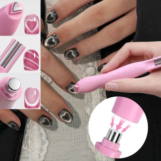 3-In-1 Cat Eye Nail Art Magnet Pen – Heart, Moon & Snake Designs Peaceful Pleasures Health and Wellness