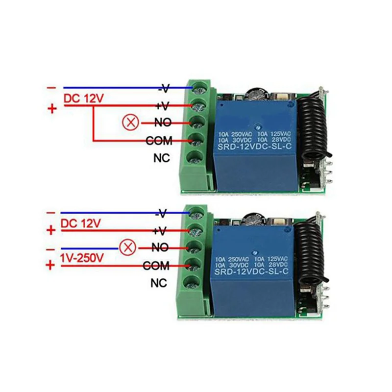 5-Pack 433MHz RF Wireless Relay Receiver DC 12V + 10 Remotes Peaceful Pleasures Health and Wellness