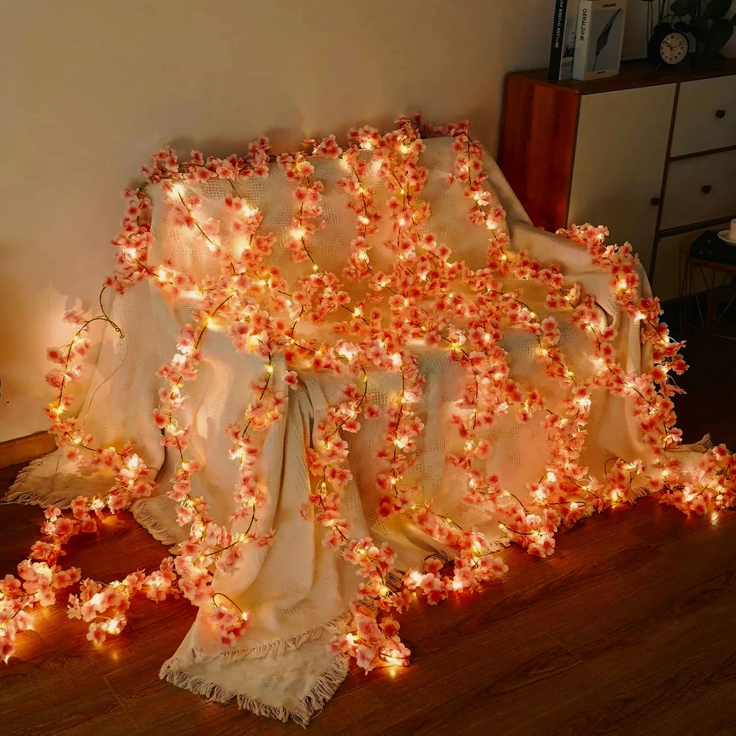2M Artificial Cherry Blossom Vine Garland | Bedroom & Party Decor