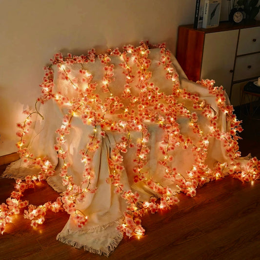 2M Artificial Cherry Blossom Vine Garland | Bedroom & Party Decor Artificial Flower Garland Peaceful Pleasures Health and Wellness