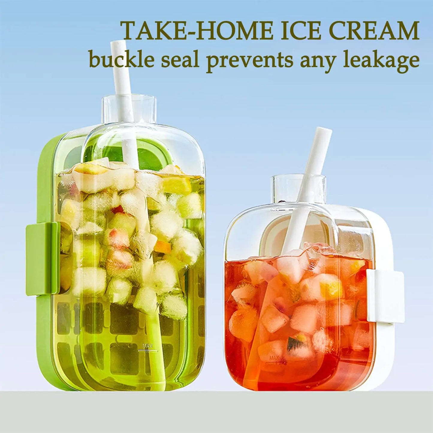2-in-1 Ice Mold Bottle Easy Release Ice Maker Portable Drink Making Tool for Home Party Camping Bar Wine Juice Beverage Peaceful Pleasures Health and Wellness