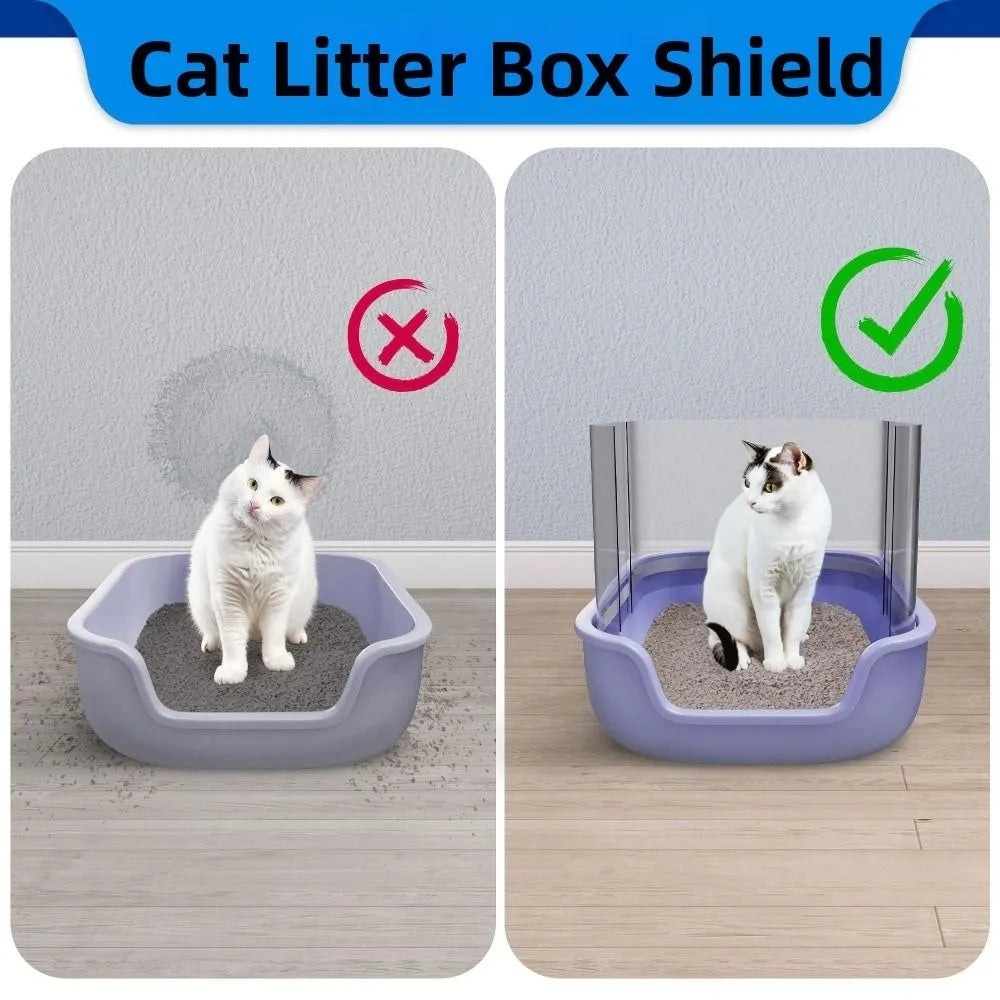 4-Pack Cat Litter Box Pee Shields – High-Sided Splash Guard