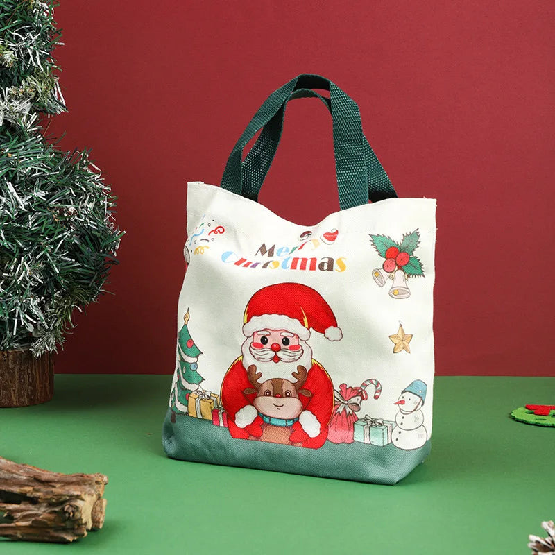 Christmas Canvas Gift Tote Bags | Holiday Candy & Gift Bags