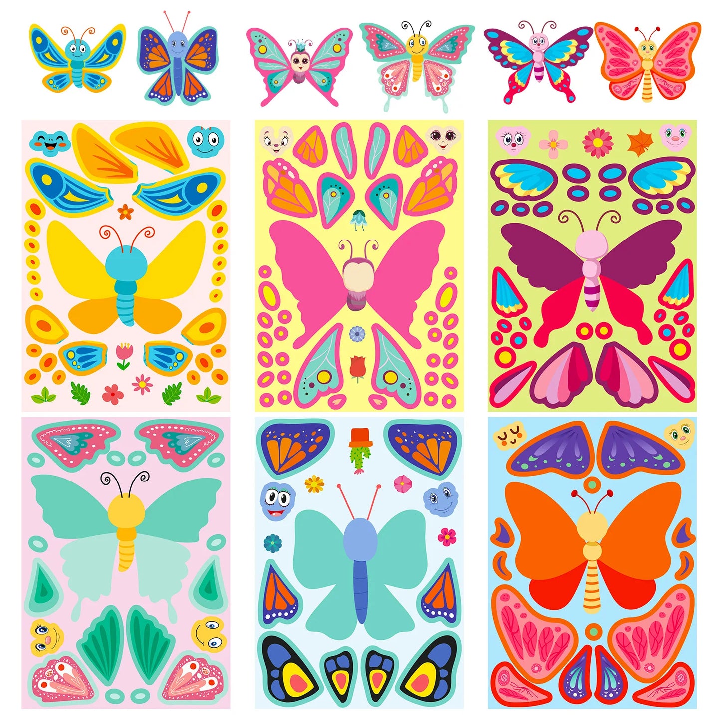 Kids DIY Butterfly Sticker Fun Assemble Puzzle Jigsaw Toys Children