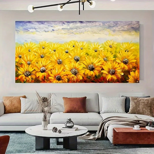 Sunflower Canvas Wall Art Print | Modern Unframed Poster Canvas Wall Art Print Peaceful Pleasures Health and Wellness ZLH4927 50x100cm No Frame