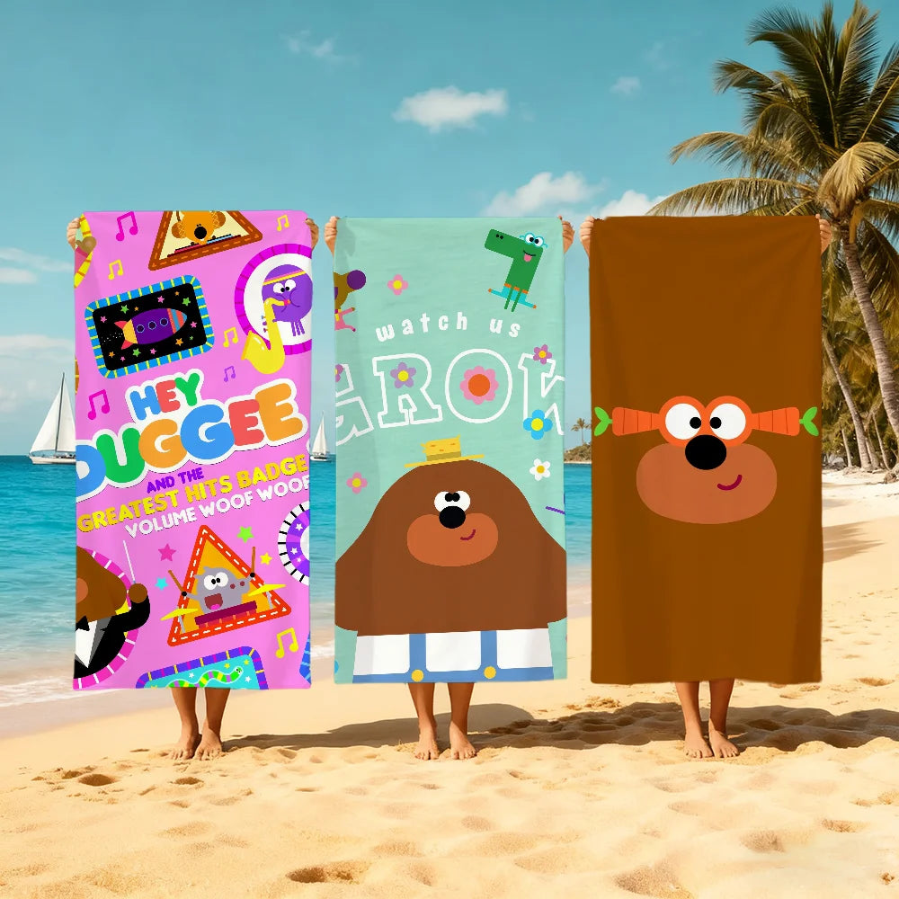 Hey Duggee Quick-Dry Beach Towel | Soft Anime Microfiber Towel Anime Beach Towel Peaceful Pleasures Health and Wellness