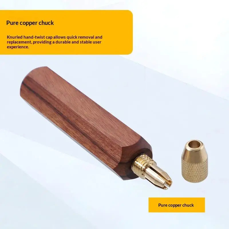 Wood File Handle Brass Collet Chuck – Metal & Jade Polishing DIY File Handle Accessory Peaceful Pleasures Health and Wellness