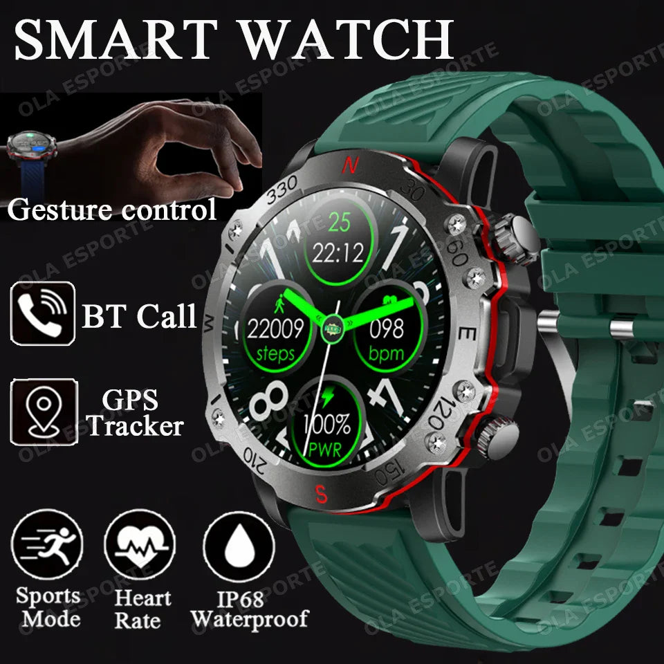 Ola Esporte Military GPS Smart Watch – 5ATM, HR & BT Calls