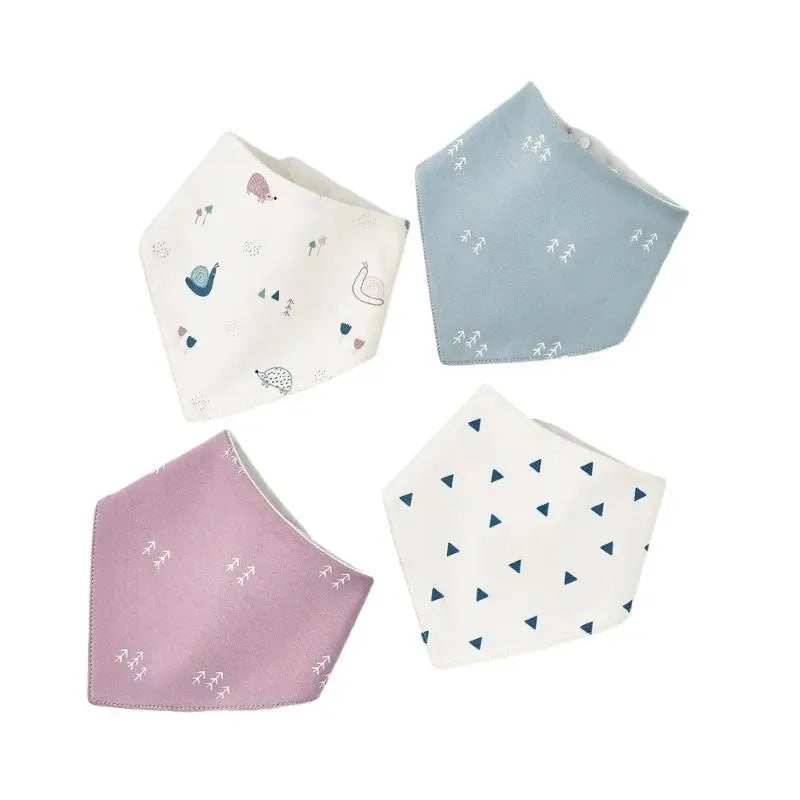 Baby Bandana Bibs 4-Pack | Waterproof Cotton Drool Bibs