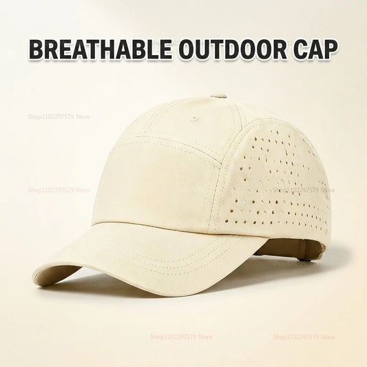 Quick Dry Mesh Baseball Cap Breathable Lightweight UV Sun Protection Short Brim Sport Hat Unisex Outdoor Hiking Fishing Travel Peaceful Pleasures Health and Wellness