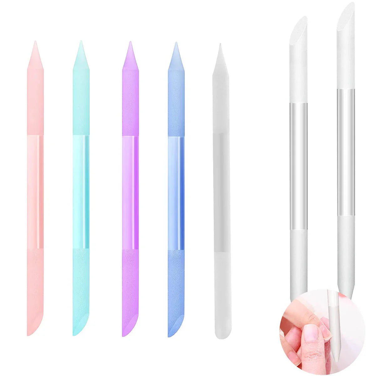 Crystal Glass Cuticle Pusher – Dual-Ended Reusable Manicure Stick