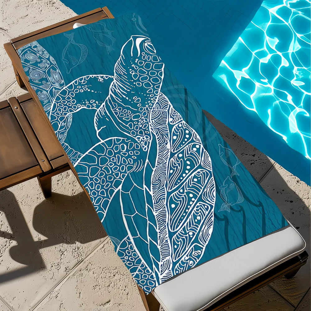 Sea Turtle Quick-Dry Beach Towel | Soft Pool & Travel Towel Quick-Dry Beach Towel Peaceful Pleasures Health and Wellness z1 STJ90x180CM
