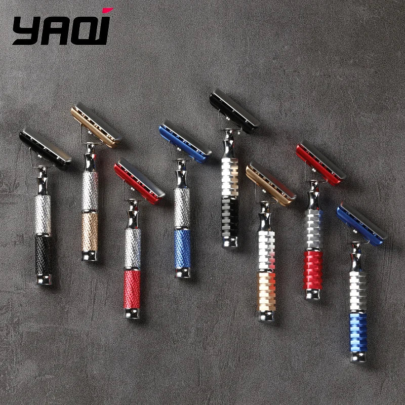 2026 New Arrival Yaqi Blind Box Razor Double-edge Tilt Diagonal Razor Head Inclined at 45° to Handle for Shaving Accessories Peaceful Pleasures Health and Wellness RAA-R-2611