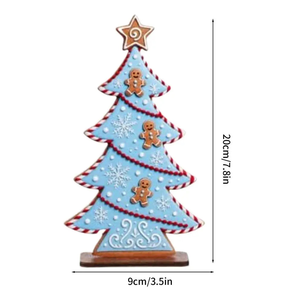 Gingerbread Wooden Christmas Tree Figurine | Festive Table Decor