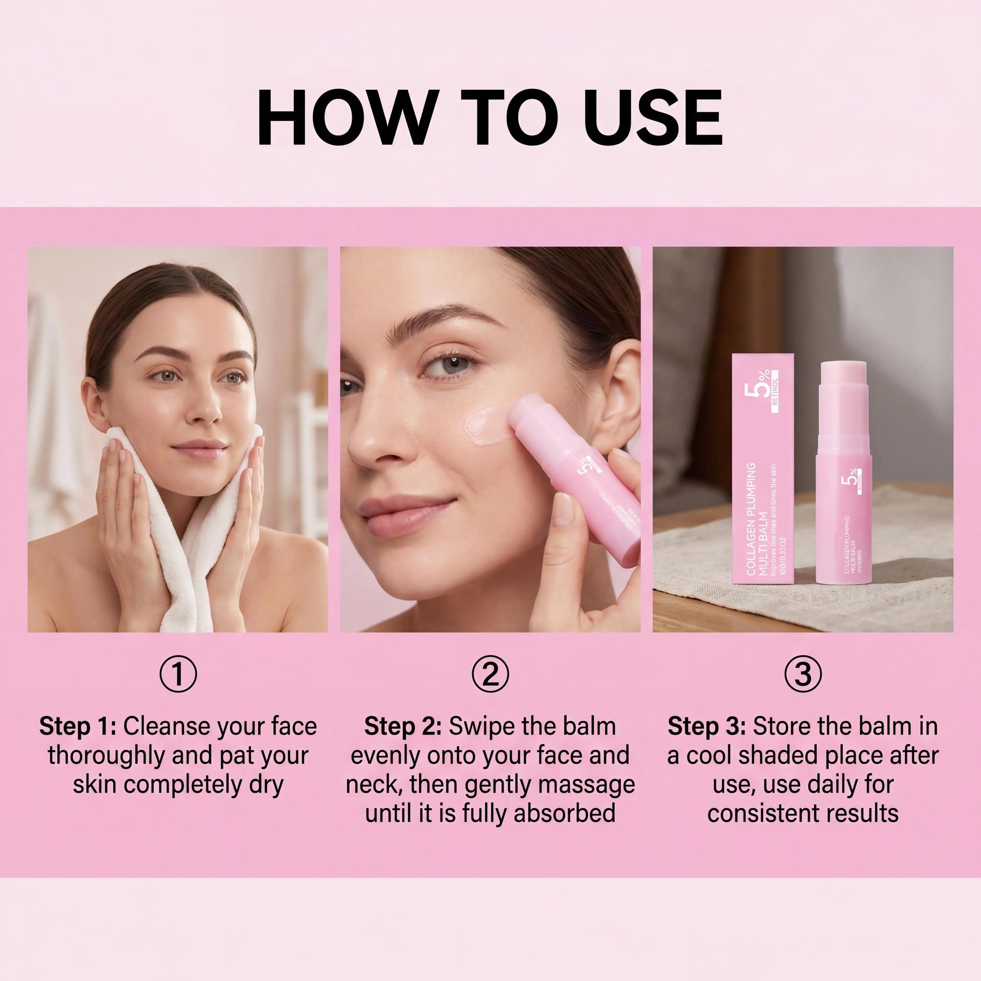 5% Retinol Collagen Plumping Multi Balm All-In-One Moisturizer Lasting Glowing Enhance Skin Elasticity Anti Wrinkle Balm Stick Peaceful Pleasures Health and Wellness