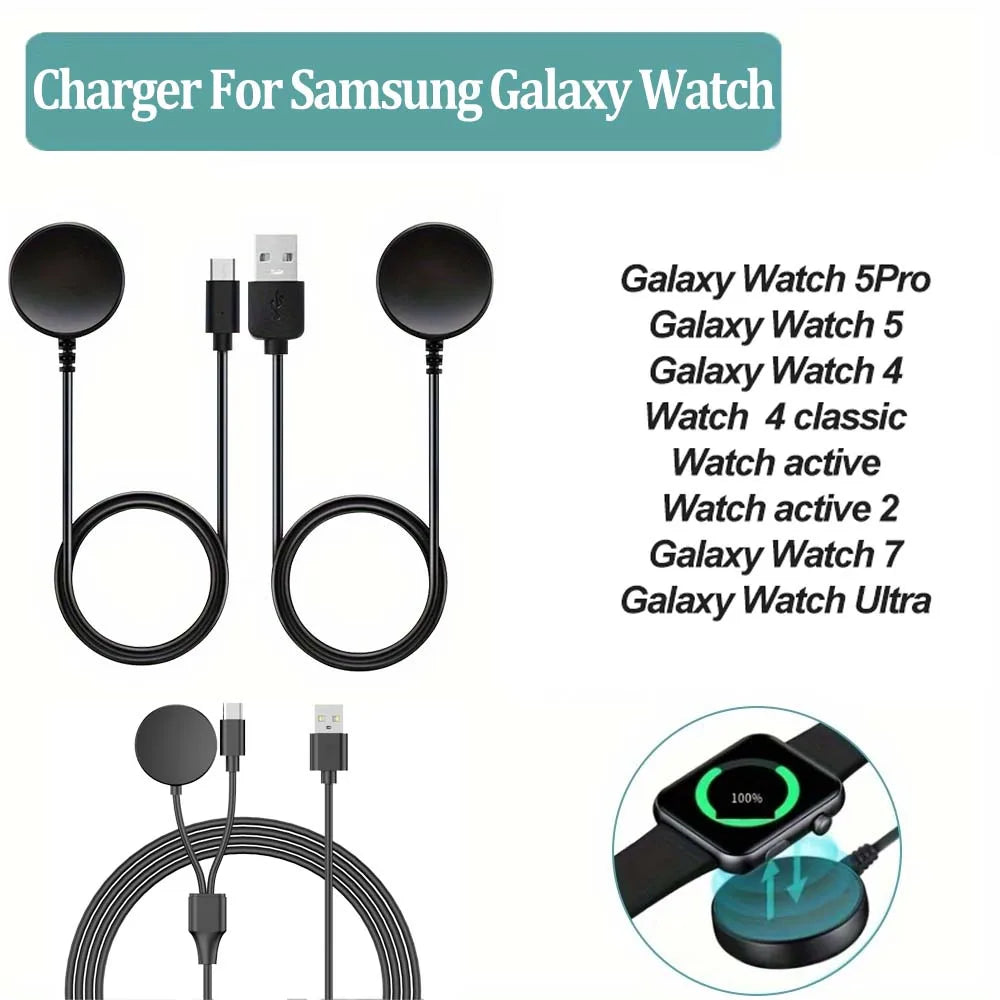 USB-C Samsung Galaxy Watch Charger – Watch 6/5/4/3 Fast Charge Peaceful Pleasures Health and Wellness