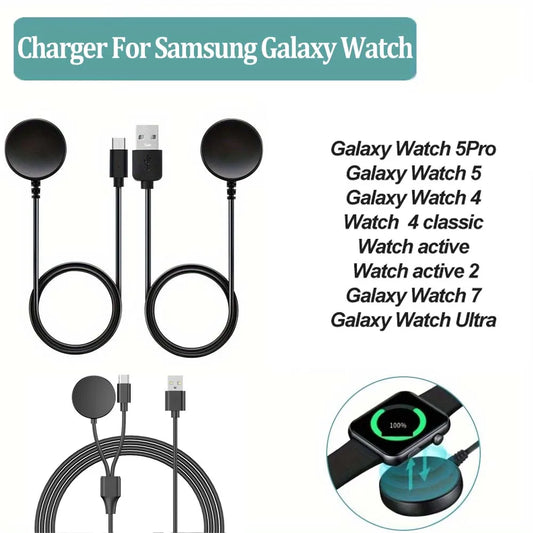 USB-C Samsung Galaxy Watch Charger – Watch 6/5/4/3 Fast Charge Peaceful Pleasures Health and Wellness