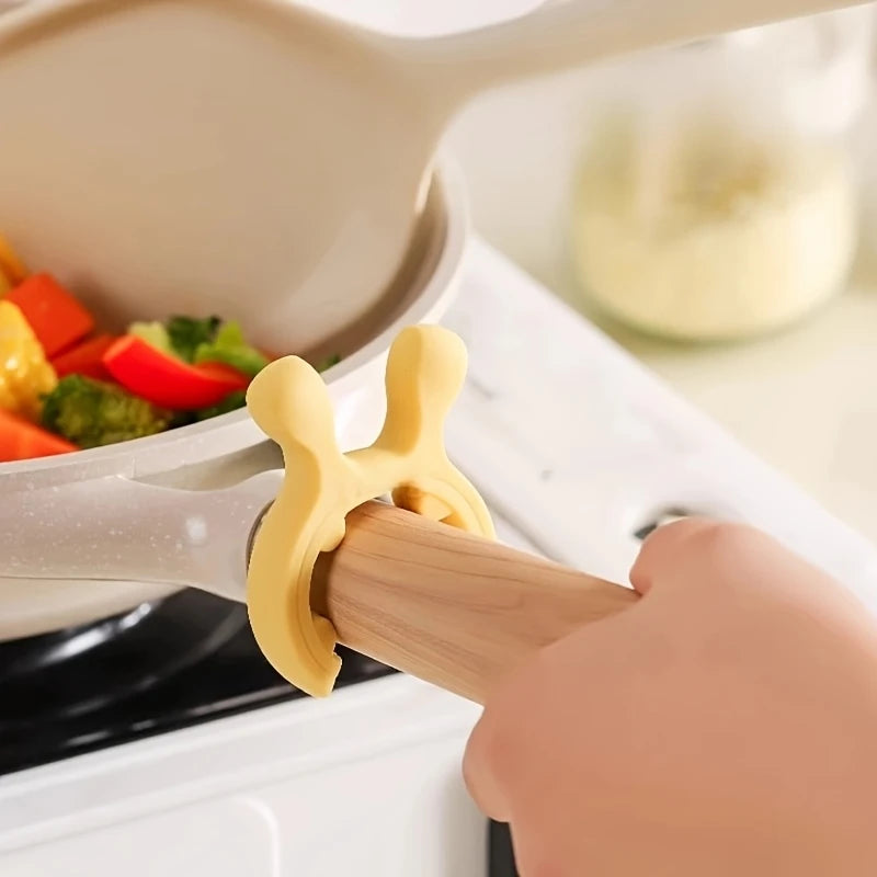 Heat-Resistant Silicone Kitchen Utensil Stand, Deer Ear Pot Rack Holder, Durable and Flexible, Ideal for Cooking and Baking Peaceful Pleasures Health and Wellness