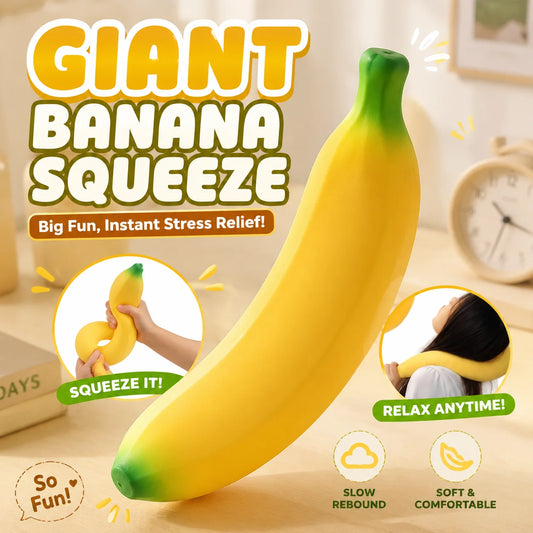 Giant Banana Squishy Slow Rising Fidget Toy – Kids & Adults Squishy Fidget Toy Peaceful Pleasures Health and Wellness