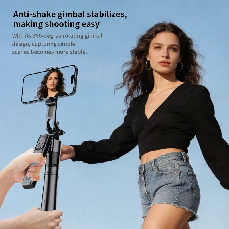 AI Smart Gimbal Tripod Selfie Stick – 360° Face Tracking