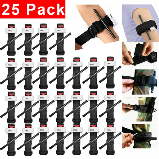 5/10/25Pcs Portable emergency slow-release 95CMtourniquet emergency tourniquet outdoor medical tactical equipment CAT hemostasis Peaceful Pleasures Health and Wellness