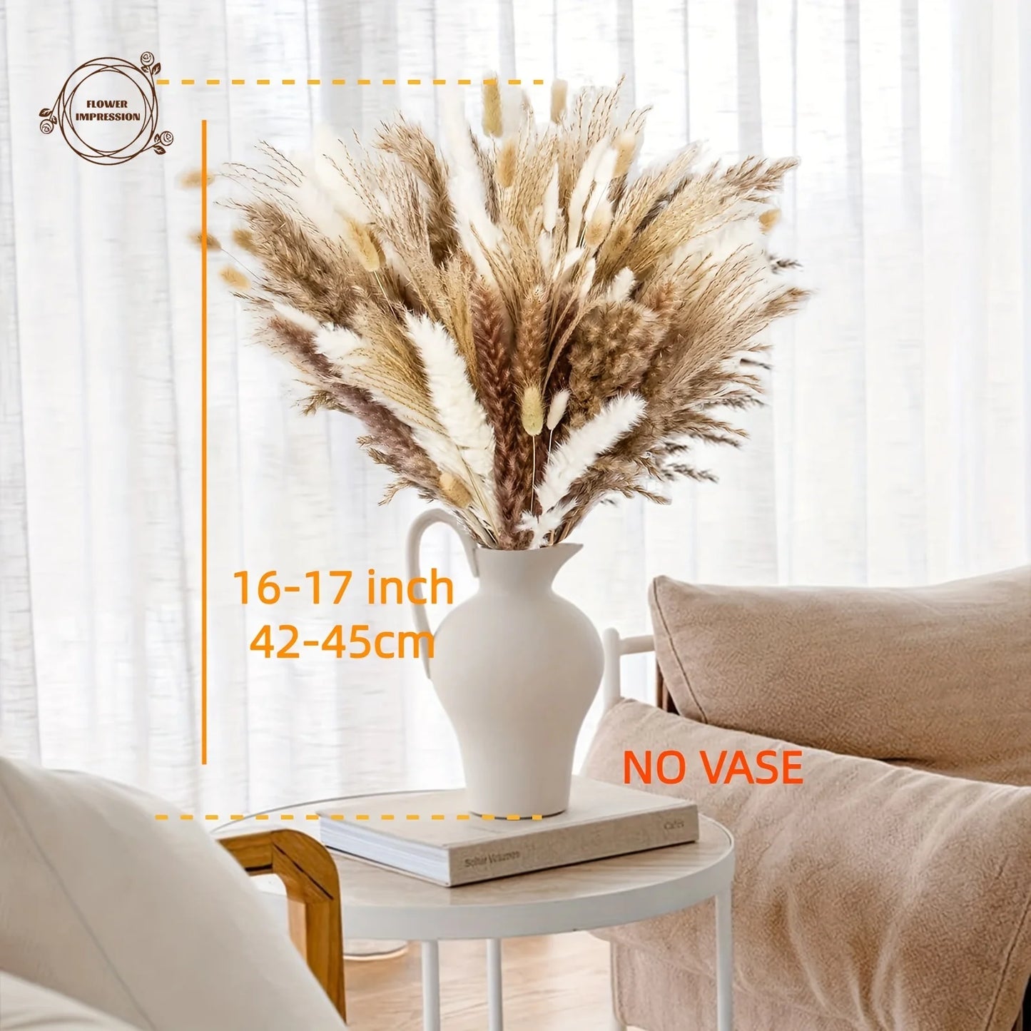 100pcs Dried Pampas Grass Bouquet | Boho Wedding & Home Decor