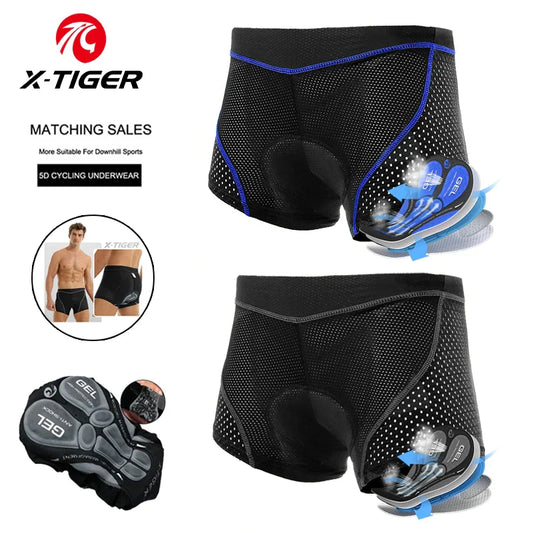 X-TIGER Men's 5D Gel Padded Cycling Boxer Shorts | MTB & Road Padded Cycling Shorts Oasis Select