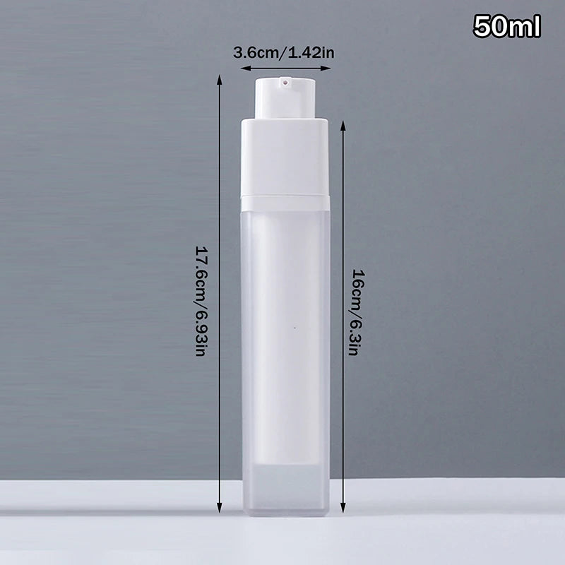 15/30/50ml Square Vacuum Bottle Press Lotion Empty Dispensers Liquid Foundation Makeup Portable Lady Essence Cosmetic Container Peaceful Pleasures Health and Wellness 50ml Frosted