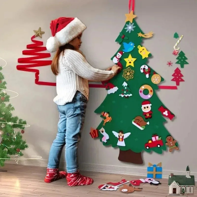 DIY Felt Christmas Tree Ornaments Set – Kids Hanging Decor