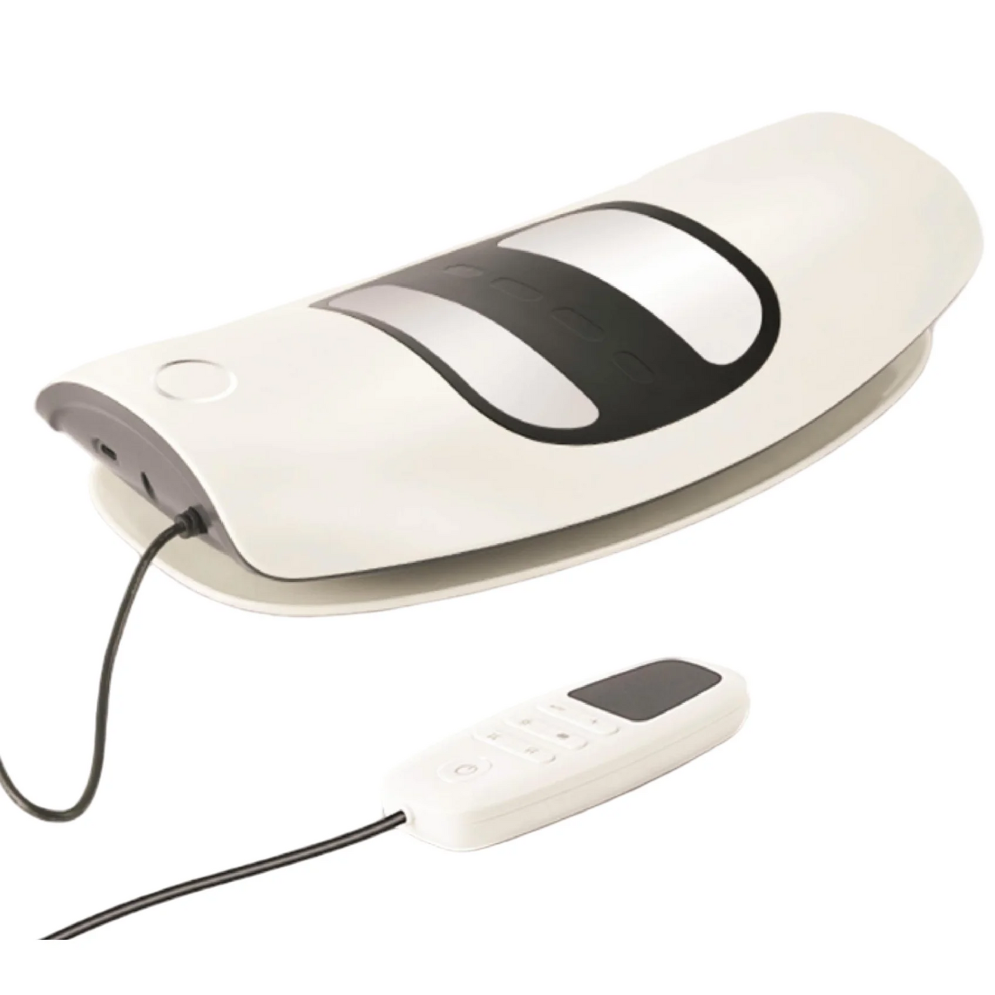 Multifunctional Lumbar Traction Device Waist Massager Waist Spine Support Back Massage Stretcher with Vibration Traction Peaceful Pleasures Health and Wellness Ivory