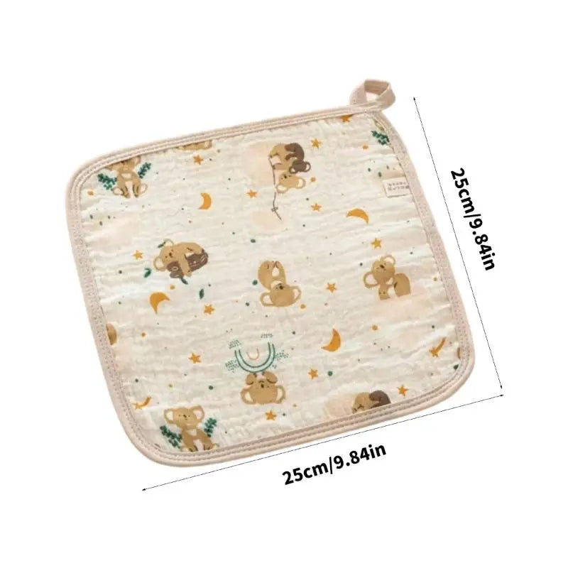 Cotton Baby Drool Bib – Soft 4-Layer Saliva Towel for Newborns
