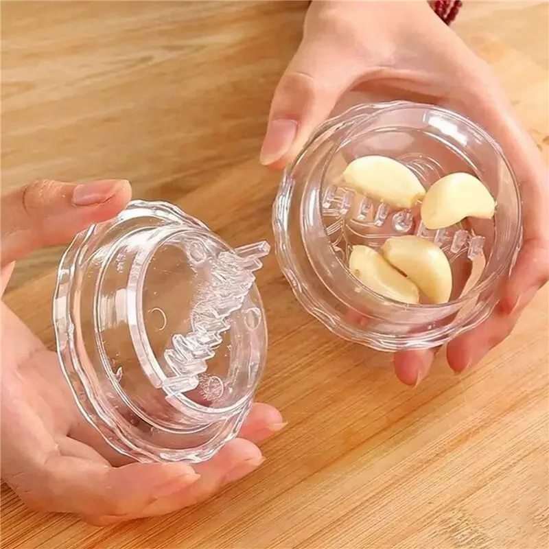 A36T-10X Kitchen Multifunctional Garlic Crusher Manual Garlic Press Roll Crusher Chopper Kitchen Gadgets Accessories White Peaceful Pleasures Health and Wellness